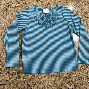 Hanna Andersson Blue Striped Long Sleeve Top